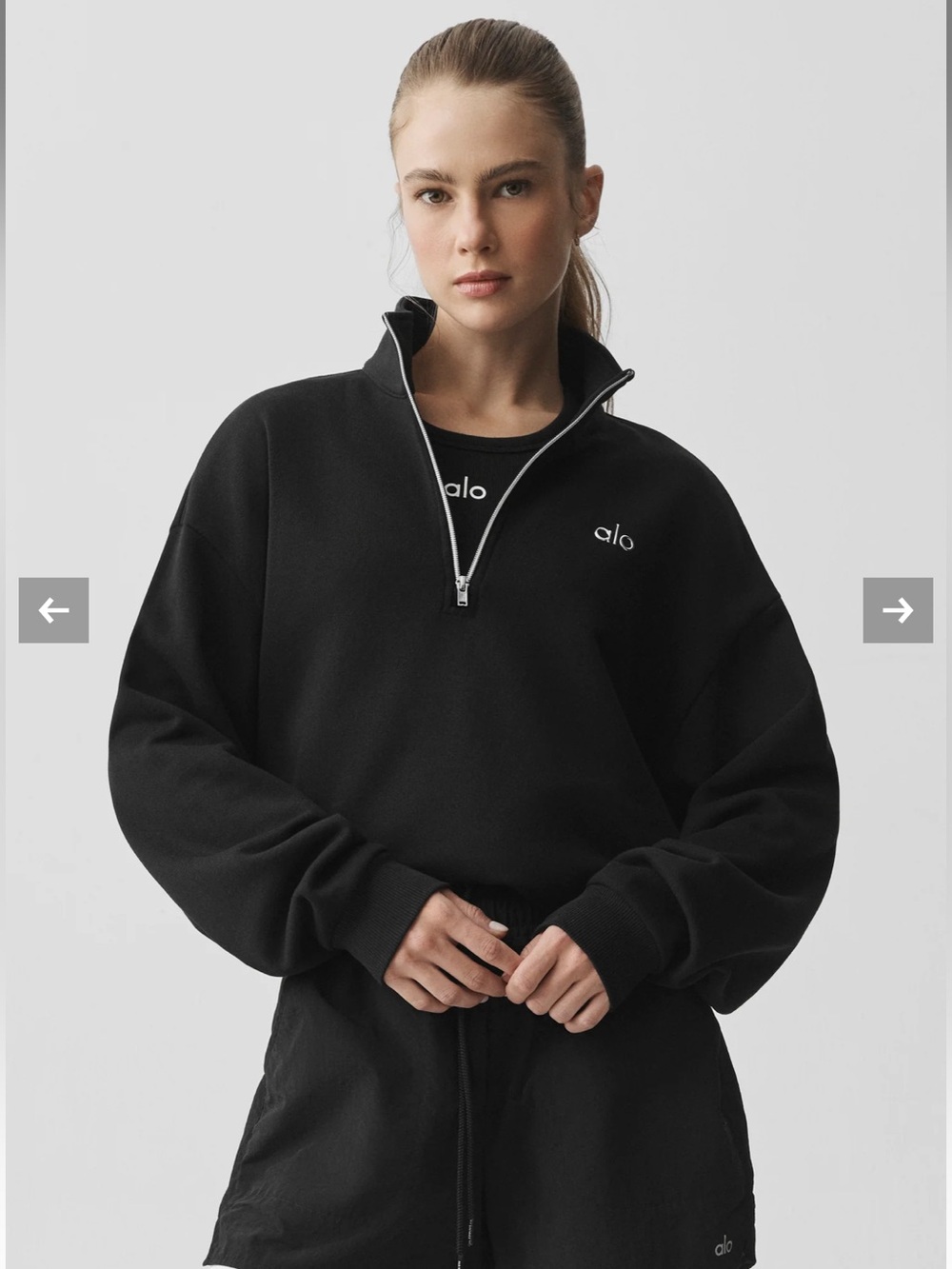 NWT | ALO Accolade 1/4 Zip Pullover - Black -
Latge